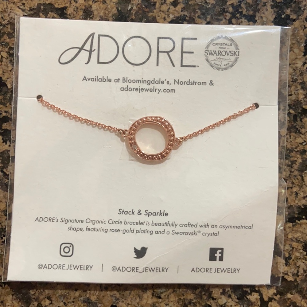 NWT ADORE rose gold Swarovski crystal bracelet